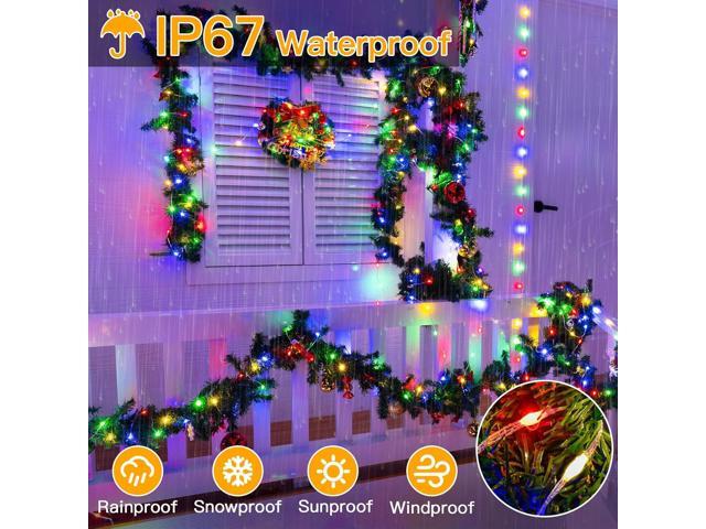 Ollny Christmas Lights 600LED 197FT, IP67 Waterproof Christmas Tree Lights with Remote 8 Modes Timer Dimmable, Plug in Xmas Lights for Outdoor...