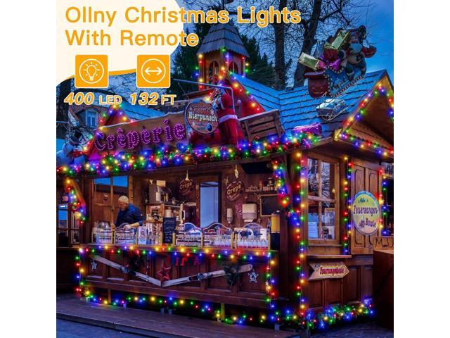 Ollny Christmas Lights Outdoor, 400LED 132FT Christmas Tree Lights Waterproof, Multicolor String Lights with 8 Modes,Timer, Memory Function, Xmas...