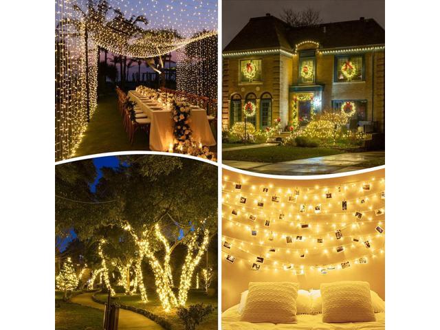 kemooie 500 LED Christmas Lights, 164FT 8 Lighting Modes with Timer Plug in Waterproof String Lights for Outdoor Christmas Birthday Wedding Party...