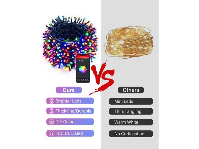 165FT 500Led Smart Outdoor Christmas Lights, Dynamic DIY Color Changing Christmas String Lights App Remote Control, Group Control Fairy Twinkle...