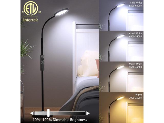 luckystyle Floor Lamp,Super Bright Dimmable LED Lamps for Living Room, Custom Color Temperature Standing Lamp with Remote Push Button, Adjustable...