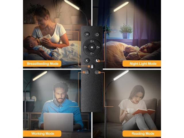 Floor Lamp, 18W 1800LM Super Bright LED Floor Lamp with Remote & Works with Smart Plug, Dimmable Timing Eye Caring Reading Lamps Floor Standing for...