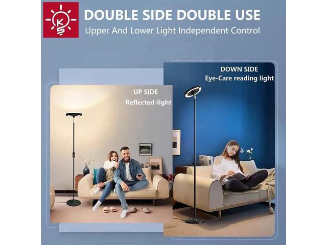 Keepsmile Double Side Lighting Led Floor Lamp with Remote Smart App 36W/2600LM Bright Tall Standing RGB Floor Lamp Angle Multicolor Dimmable Modern...