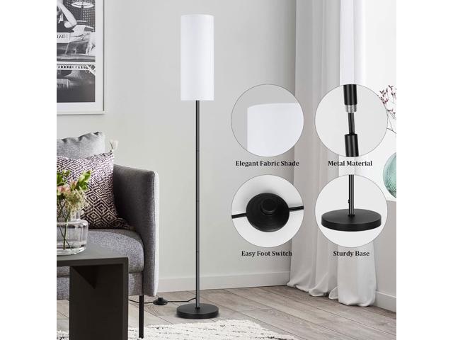 PARTPHONER Floor Lamp for Living Room, Modern Standing Lamps with Lampshade, Minimalist Tall Lamp with Foot Switch for Living Room, Bedroom, Kids...