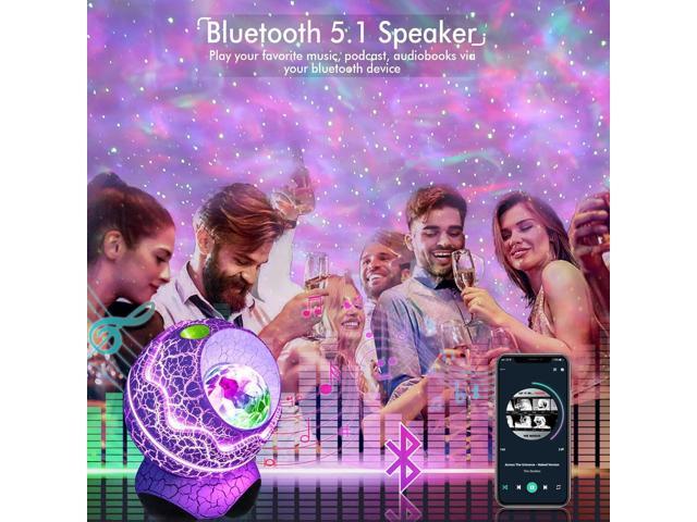 Rossetta Galaxy Projector, Star Projector for Bedroom, Night Lights for Kids Room with White Noise, Bluetooth Speaker, Timer and Remote, Room...