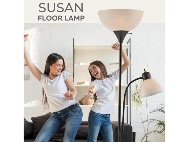 LIGHTACCENTS Adjustable Black Floor Lamp, 72'', Reading Light, Modern Style, Tall Lamp for Living Room, Bedroom, Office