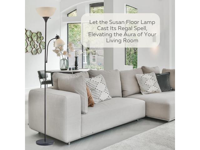 LIGHTACCENTS Adjustable Black Floor Lamp, 72'', Reading Light, Modern Style, Tall Lamp for Living Room, Bedroom, Office