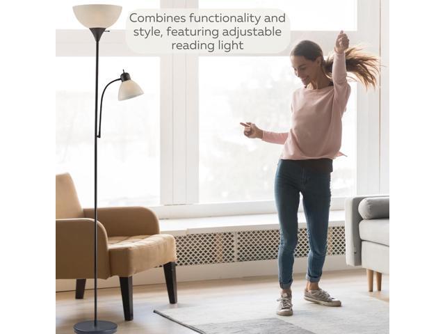 LIGHTACCENTS Adjustable Black Floor Lamp, 72'', Reading Light, Modern Style, Tall Lamp for Living Room, Bedroom, Office