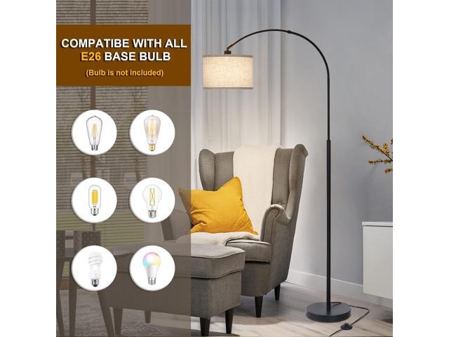 Arc Floor Lamps for Living Room, Modern Standing Lamp with Adjustable Hanging Drum Shade, Tall Pole Lamp with Foot Switch, Over Couch Arched...