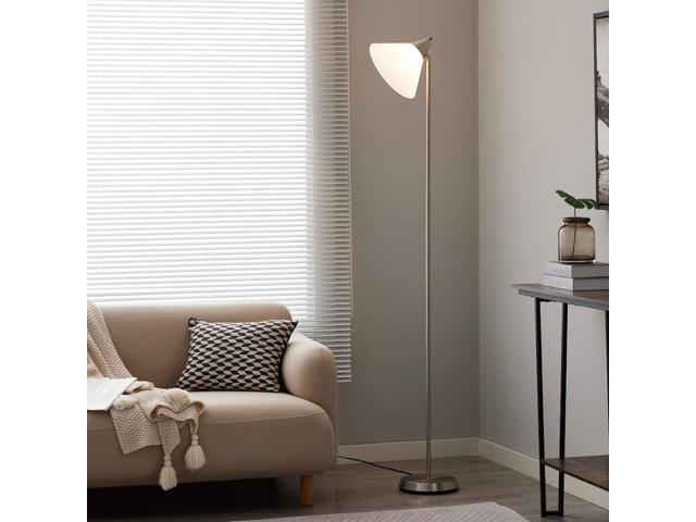 HonoDing Floor Lamp Standing Lamp Adjustable Head Arcylic Shade Floor Lamps for Living Room/Office/Bedroom (Satin Nickel)