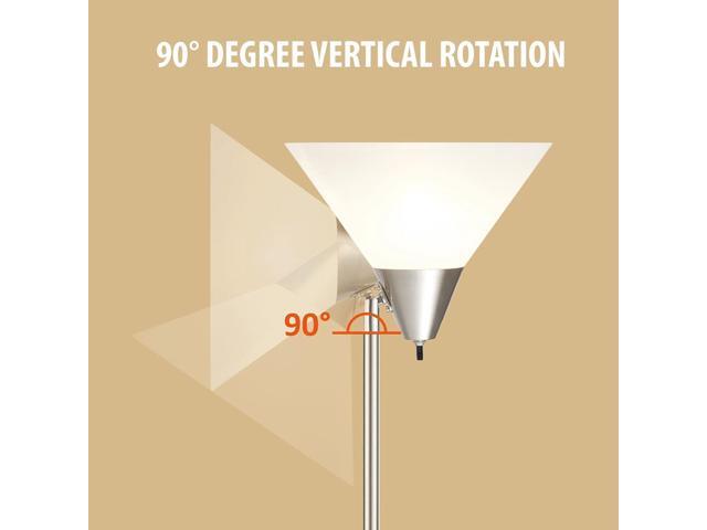 HonoDing Floor Lamp Standing Lamp Adjustable Head Arcylic Shade Floor Lamps for Living Room/Office/Bedroom (Satin Nickel)