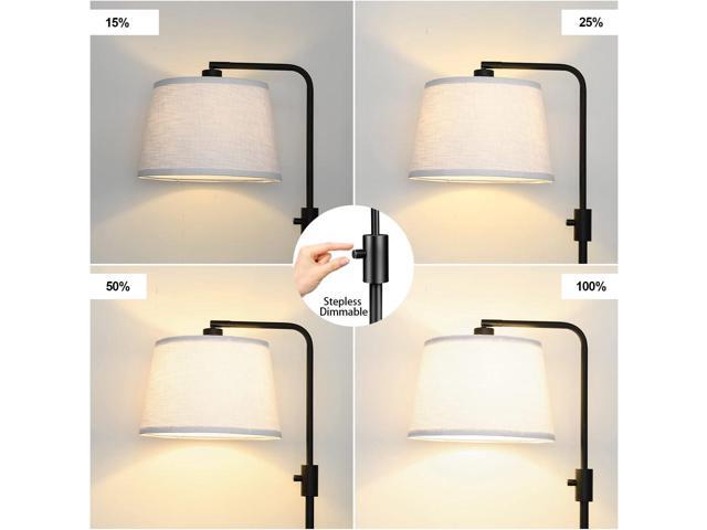 Upgraded Dimmable Floor Lamp, 1000 Lumens LED Edison Bulb Included, Arc Floor Lamps for Living Room Modern Standing Lamp with Linen Shade, Tall...
