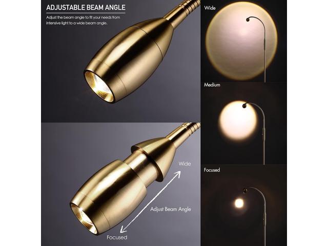 OBright Ray Adjustable LED Beam Floor Lamp, Dimmable and Zoomable Spotlight, Flexible Gooseneck, Reading/Crafting Standing Lamp, Work Table Light,...