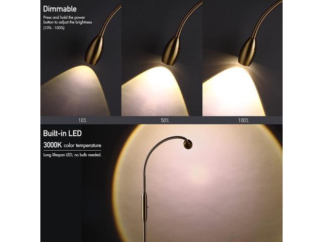 OBright Ray Adjustable LED Beam Floor Lamp, Dimmable and Zoomable Spotlight, Flexible Gooseneck, Reading/Crafting Standing Lamp, Work Table Light,...