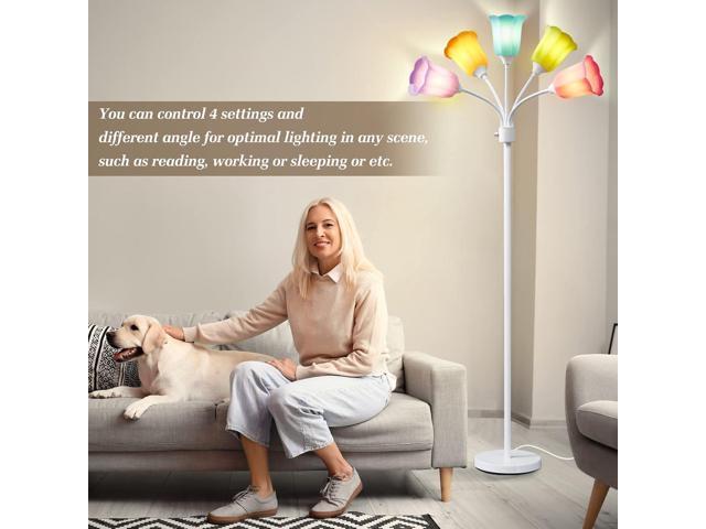 GyroVu Medusa LED Floor Lamp, Multi Head Modern Tall Lamp with Adjustable Gooseneck Standing Lamps for Living Room Bedroom Kids Room Office 6 Color...