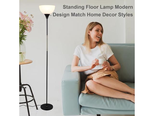 Floor Lamp, Dimmable Standing Lamp, 3 Levels Brightness Led Floor Lamp Rotary Switch Floor Lamps Modern Industrial Lamp with Shade, Tall Lamps for...