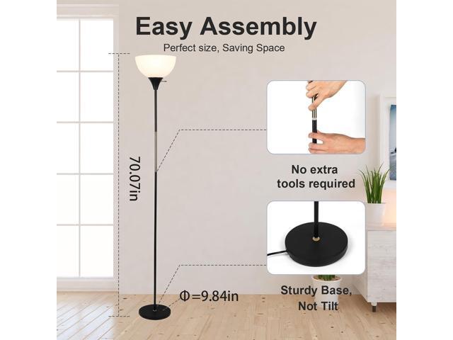 Floor Lamp, Dimmable Standing Lamp, 3 Levels Brightness Led Floor Lamp Rotary Switch Floor Lamps Modern Industrial Lamp with Shade, Tall Lamps for...