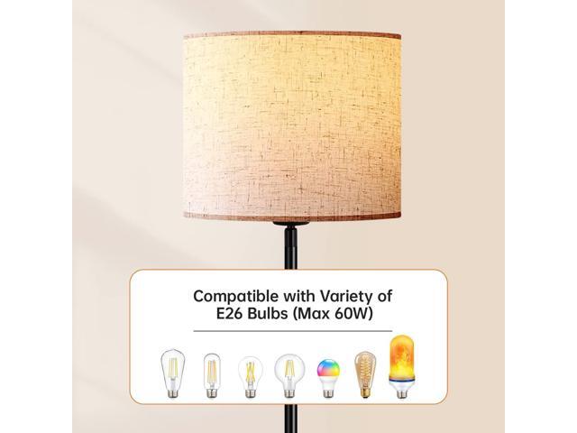 Modern Floor Lamps for Living Room Bedroom, Small Standing Lamp with Lampshade, Simple 58' Tall Lamp, Foot Pedal Switch, Black Floor Lamp for...