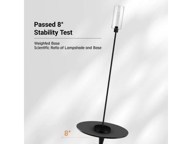 BoostArea Floor Lamp With Glass Lampshade, 4W Bulb Included - Modern Standing Pole Lamp for Living Room, Bedroom, Office, Kids Room, Reading