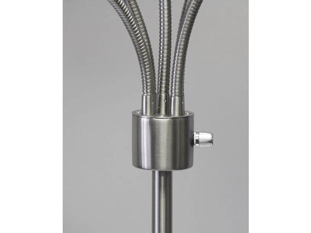 Adesso 7205-22 Multi-White Shade Floor Lamp, Adjustable Gooseneck Arms, Silver