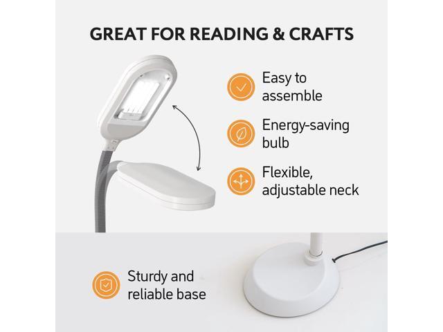 Kenley Natural Daylight Floor Lamp - Craft Light Floor Standing for Reading, Crafting, Sewing - Adjustable Gooseneck - Task Lamps for Living Room,...