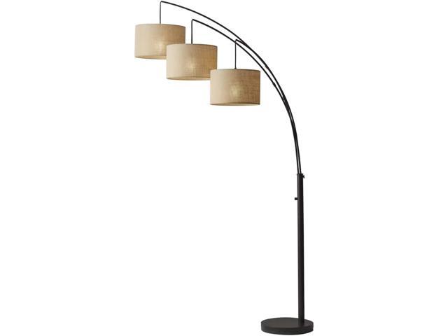 Adesso 4238-26 Trinity Arc Floor Lamp Antique Bronze FinisH, Beige Burlap . Home Decor Lamps and Light Fixtures, 82',3 Arm