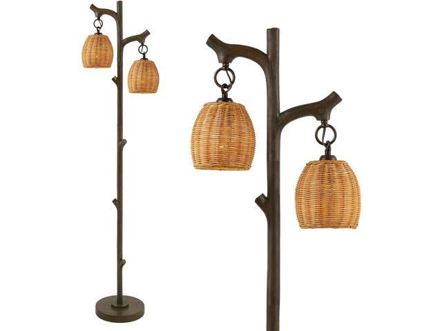 Photos - Chandelier / Lamp 65' High Farmhouse Rustic Country Cottage Floor Lamp Tree Trunk Faux Wood