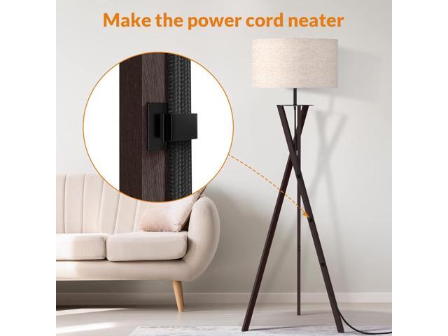 LEPOWER Tripod Floor Lamp, Mid Century Wood Floor Lamps for Living Room, Bedroom and Office, Flaxen Lamp Shade with E26 Lamp Base