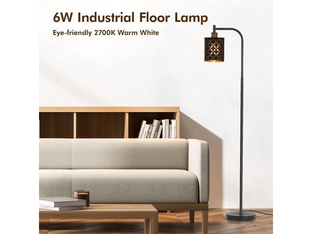 Gothic Floor Lamp with Laser-Cutout Lampshade, LED Standing Lamp for Living Room & Bedroom, 67 Inch Black Arc Modern Farmhouse Lamp with Foot...