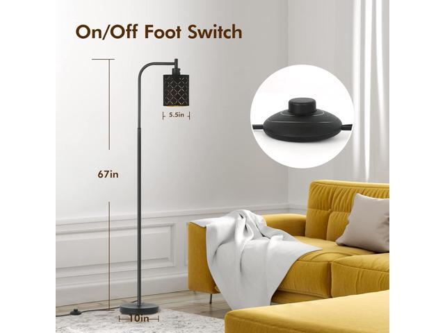 Gothic Floor Lamp with Laser-Cutout Lampshade, LED Standing Lamp for Living Room & Bedroom, 67 Inch Black Arc Modern Farmhouse Lamp with Foot...