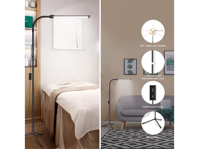 Bright LED Floor Lamp Adjustable Gooseneck Standing Eyelash Light for Eyelash Extensions Facial Spa Salon Makeup Task Reading lamp