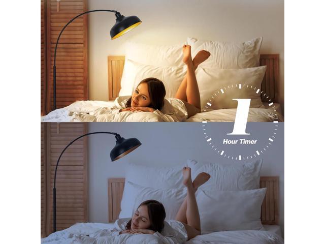 Arch Floor Lamps with Remote - Dimmable Floor Lamp 70, Black Tall Lamp with 360° Adjustable Hanging Metal Shade, Arc Lamps Floor Standing with 9W...