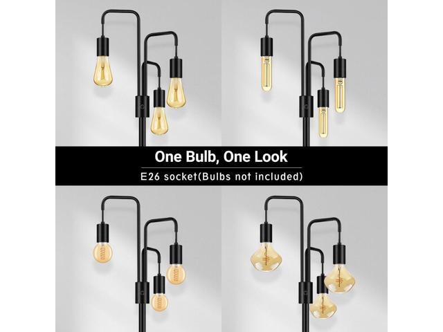BoostArea Industrial Floor Lamp for Living Room,Modern Standing Lamp Stand Up Lamp with 3 Light, Bulbs Not Included,Simple Design Floor Lamp for...