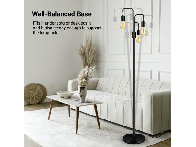 BoostArea Industrial Floor Lamp for Living Room,Modern Standing Lamp Stand Up Lamp with 3 Light, Bulbs Not Included,Simple Design Floor Lamp for...