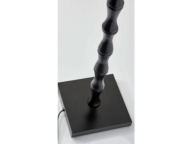 Adesso 1523-01 Stratton Floor Lamp, 62 in., 2 x 150 W Incandescent/CFL, Black/Brown, 1 Black Lamp
