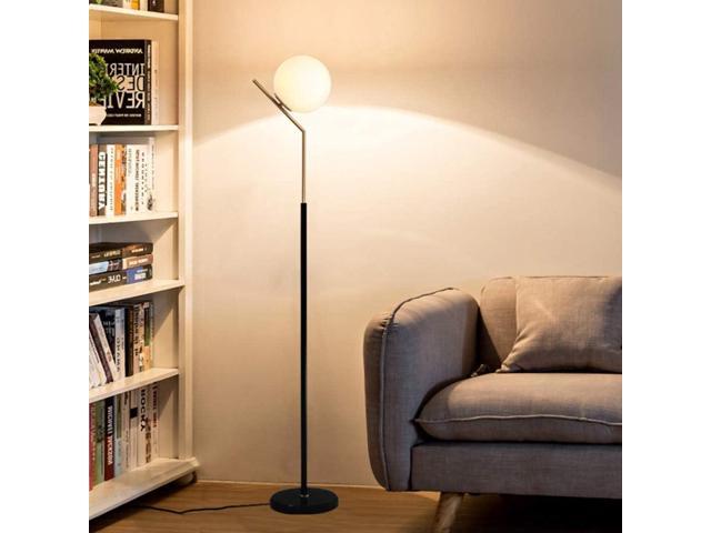 Hsyile Lighting KU300207 Modern Creative White Glass Ball Floor Lamp for Living Room,Bedroom,Office,Hotel,1 Light