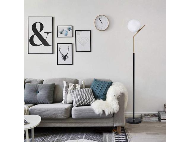 Hsyile Lighting KU300207 Modern Creative White Glass Ball Floor Lamp for Living Room,Bedroom,Office,Hotel,1 Light