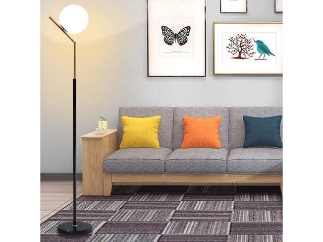Hsyile Lighting KU300207 Modern Creative White Glass Ball Floor Lamp for Living Room,Bedroom,Office,Hotel,1 Light