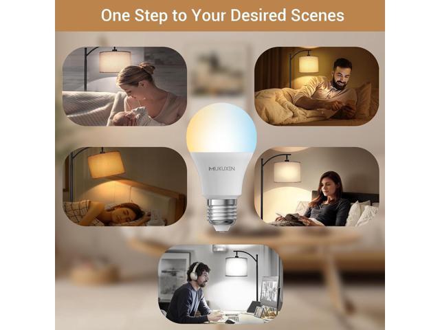 LED Light Bulb with Remote Control, 12W LED Bulb Dimmable 3000K-6000K, 50FT Remote Distance, E26 LED Bulbs 100 Watt Equivalent, Timer & 4 Scene...
