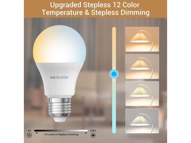 LED Light Bulb with Remote Control, 12W LED Bulb Dimmable 3000K-6000K, 50FT Remote Distance, E26 LED Bulbs 100 Watt Equivalent, Timer & 4 Scene...
