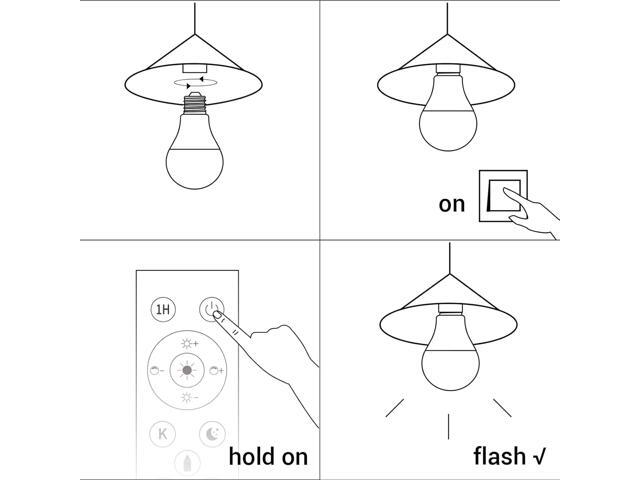 LED Light Bulb with Remote Control, 12W LED Bulb Dimmable 3000K-6000K, 50FT Remote Distance, E26 LED Bulbs 100 Watt Equivalent, Timer & 4 Scene...