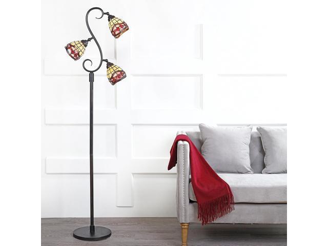 JONATHAN Y JYL8013A 70.5' Traditional Tiffany Style Floor Lamp, Bronze 3-Light Tree Standing Lamp for Living Room, Bedroom, Office with Multi-Color...