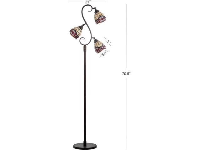 JONATHAN Y JYL8013A 70.5' Traditional Tiffany Style Floor Lamp, Bronze 3-Light Tree Standing Lamp for Living Room, Bedroom, Office with Multi-Color...