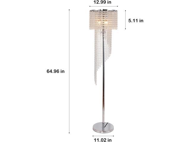 beaysyty Modern Style Crystals Floor Lamp Chrome Finish and Plentiful Crystals for Reading Corner Lamp for Office Cafe,Den,Living Room Bedroom - 3...