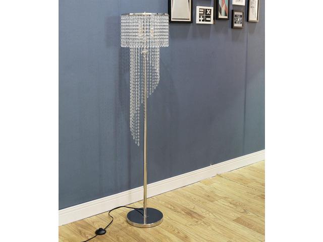 beaysyty Modern Style Crystals Floor Lamp Chrome Finish and Plentiful Crystals for Reading Corner Lamp for Office Cafe,Den,Living Room Bedroom - 3...