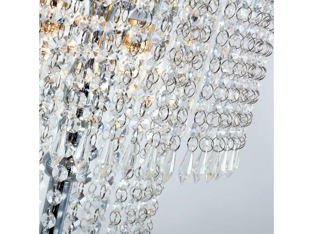 beaysyty Modern Style Crystals Floor Lamp Chrome Finish and Plentiful Crystals for Reading Corner Lamp for Office Cafe,Den,Living Room Bedroom - 3...
