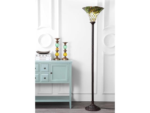 JONATHAN Y JYL8004A Botanical Tiffany-Style 71' Torchiere LED Floor Lamp, Tiffany, Traditional, Art Nouveau Style, Office, Bedroom, Living Room,...
