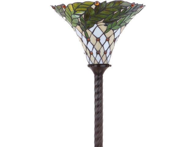JONATHAN Y JYL8004A Botanical Tiffany-Style 71' Torchiere LED Floor Lamp, Tiffany, Traditional, Art Nouveau Style, Office, Bedroom, Living Room,...