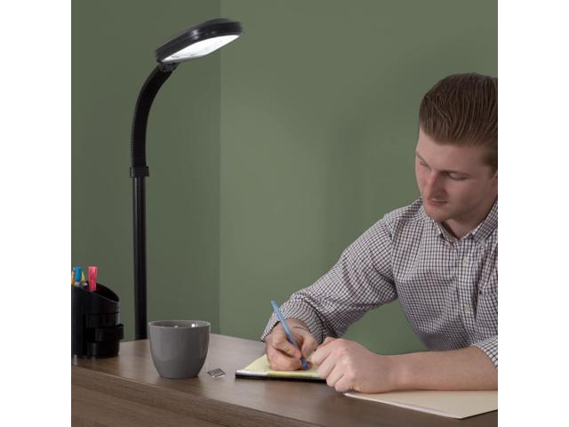 Bedford Home Floor Lamp - Full Spectrum Natural Sunlight Lamp with Bendable Neck - Reading, Craft, Studying, and Esthetician Light (Black)