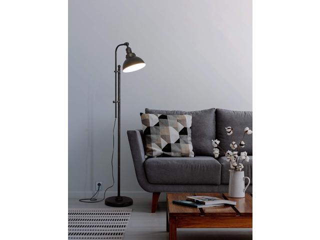 Brightech Dylan Industrial Floor Lamp for Living Rooms & Offices, Bright LED Floor Lamp Charming Farmhouse Floor Lamp, Adjustable Head Standing...